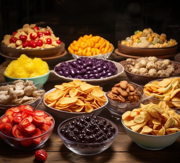 摆几个美味零食，让你在菜品前一目了然